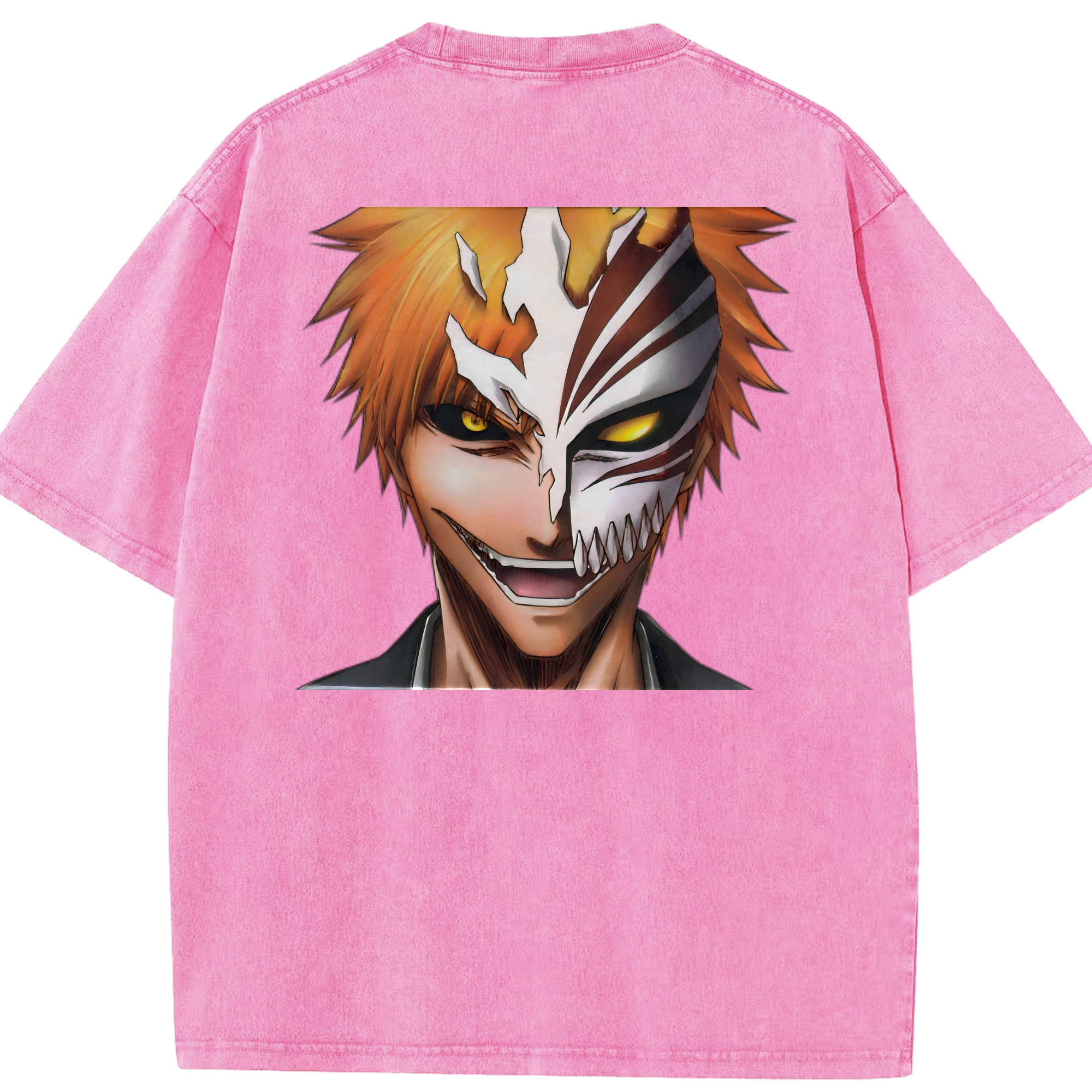 （画像用） ブリーチ 黒崎一護（くろさき いちご）BLEACH Kurosaki Ichigo 綿100% ヴィンテージ風 半袖Tシャツ（背面プリント）